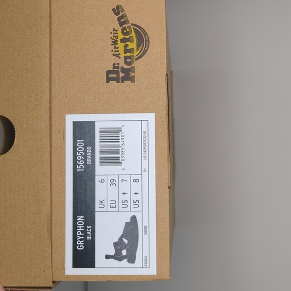 NWB Dr. Martens Gryphon Black Leather Sandals Women's 8 UK 6 EU 39 - Picture 9 of 9